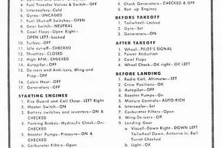 The original B-17 checklist courtesy of flyaoamedia.com and in the public domain (and paid for by U.S. taxpayers).