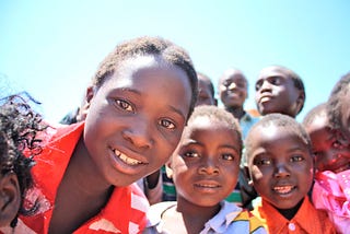 photo of a group of African children