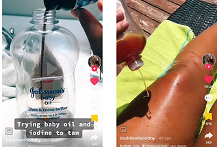 TikTok: Baby Oil & Iodine Tanning