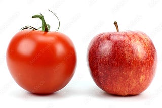 An apple and a tomato