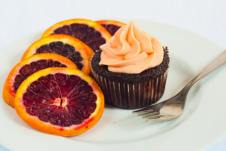 Chocolate Blood Orange Cupcakes.