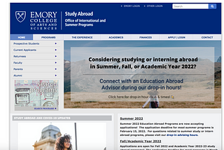 A Look at Emory’s Study Abroad Website Design