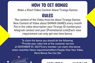 TIRANGAGAMES EVENTS AND BONUS