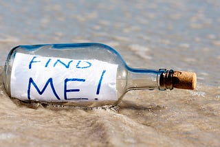 Image of bottle with a message