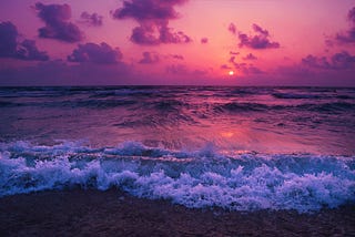 A pink sunset to illustrate the Ayurveda
