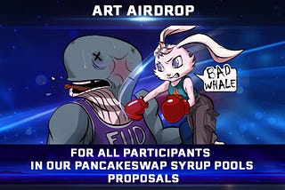 Airdrop de arte Mixie vs. Whale