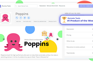 Poppins is the 🥇 #1_Product_of_the_Week on Remote Tools