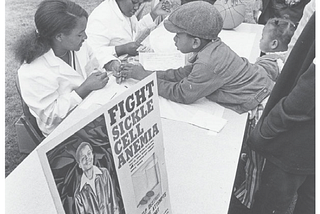 The Black Panther Party’s sickle cell anemia screening program was carried out at its clinics, parks, and other public venues.