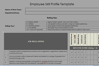 Employee Skill Profile Template