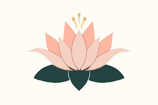 Illustration of a lotus in pink, green and yellow