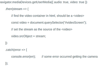 Using the MediaDevices API