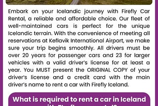 Navigating Your Journey With Car Rental Requirements in Iceland