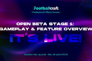Footballcraft Official Version | Open Beta Stage 1 Gameplay & Feature Overview