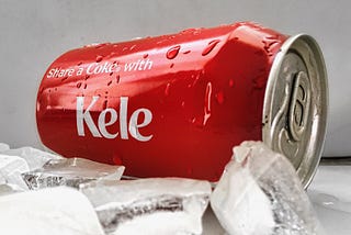 Coke can written “Share a Coke with Kele”