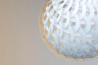 An abstract ball of interlocking rings.
