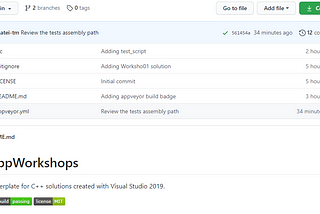 CICD Boilerplate for Visual Studio 2019 C++ Solution