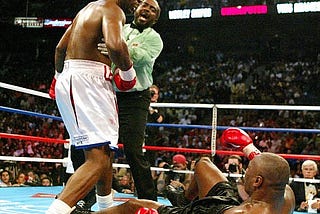 Lennox Lewis knocking out Mike Tyson in the eighth round