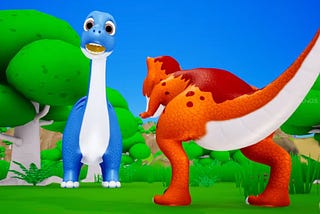 Dinosaur Battle Royale : T-Rex vs Allosaurus | A Mother’s Fierce Defense | Baby Dinosaur Cartoon