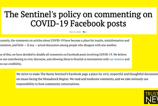 Why the Keene Sentinel disabled commenting on certain Facebook posts