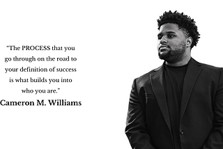 A quote from Cameron M. Williams to remind you to show patience