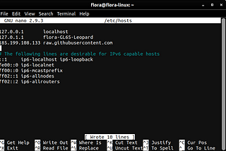 Edit /etc/hosts file in Ubuntu Command line using nano IDE