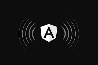 Angular logo radiating signals