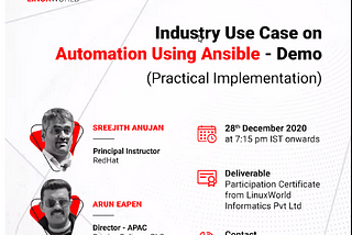 REEL v/s REAL Use Case Of Ansible. A webinar with Redhat Industry Expertise.