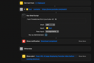 Using Mac Shortcuts to Download Youtube Videos