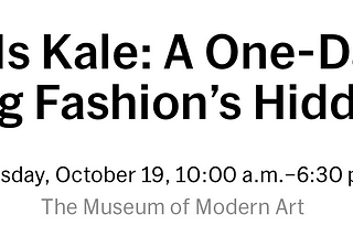 A public program in conjunction with the MoMA exhibition Items: Is Fashion Modern?