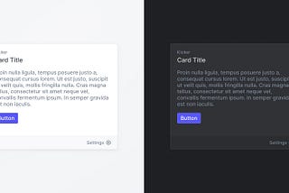Card component in light and dark