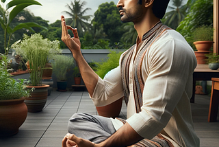 The images above illustrate a South Asian (Indian) man practicing yoga in a serene outdoor setting, symbolizing the importance of self-care and connection with nature in nurturing emotional resilience.