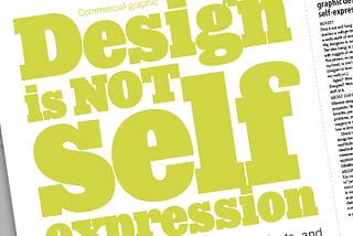 Commercial graphic design is not self-expression