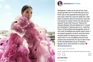 Heart Evangelista as one of the Asian style icons who are shaking up the world of couture