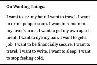 re: on wanting things