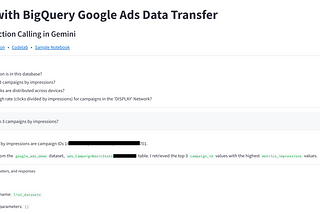 Build a Chat Agent for Your BigQuery Data with Gemini Functions