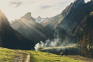 Swiss mountains and a lake
