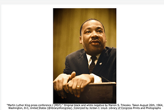 Martin Luther King, Jr. at a press conference (picture courtesy of the Library of Congress)