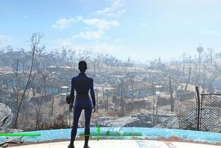 Fallout 4’s main character emerges from the vault.