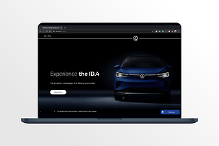 A Volkswagen home page interface.