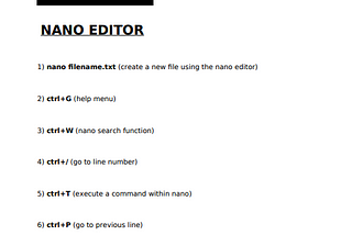 NANO Editor (cheatsheet)