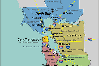 Что такое Bay Area, North/East/South Bay, Peninsula и где конкретно Кремнивая Долина?