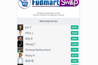 FudmartSwap Giveaway Reward has Ended