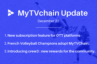 MyTVchain Update — December 22