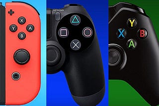 Switch, Dualshock, and Xbox Controllers