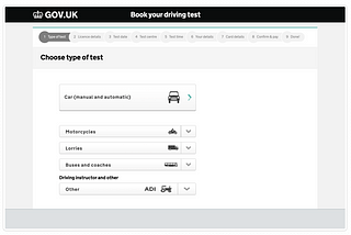 DVSA Driving test rapid UX review