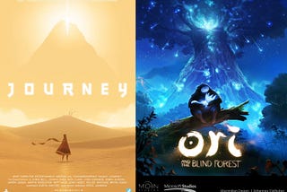 Journey and Ori And The Blind Forest game posters