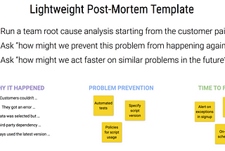 An example and template for conducting lightweight post-mortem examinations