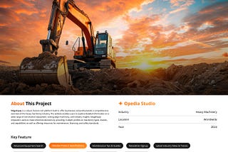 Heavy Machinery Business Website UI Design