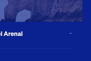 My Medium Header — Showing my name, my background picture (Los Cabos famous rocky arch) and My Followers section.