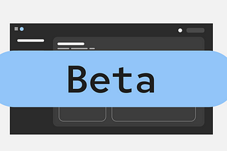Low-fidelity image of the PatternFly dark theme website, covered by a blue “beta” label